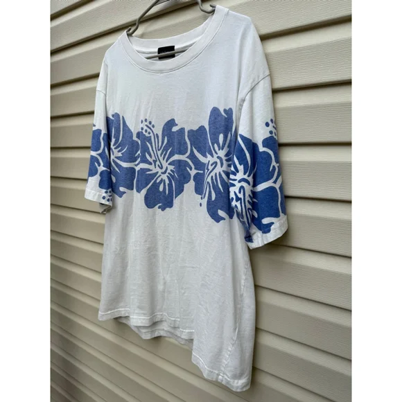 Free People The Bureau Hibiscus Tee Shirt Size Large Oversized Floral Graphic - Picture 3 of 7